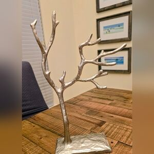 Silver Tone Jewelry Tree Stand